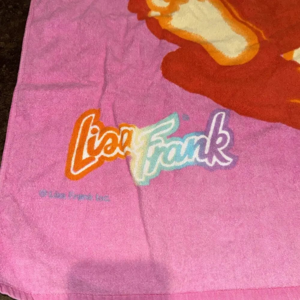 Lisa Frank Beach Towel Vintage Hollywood Bear Party Vibrant Colors Rare